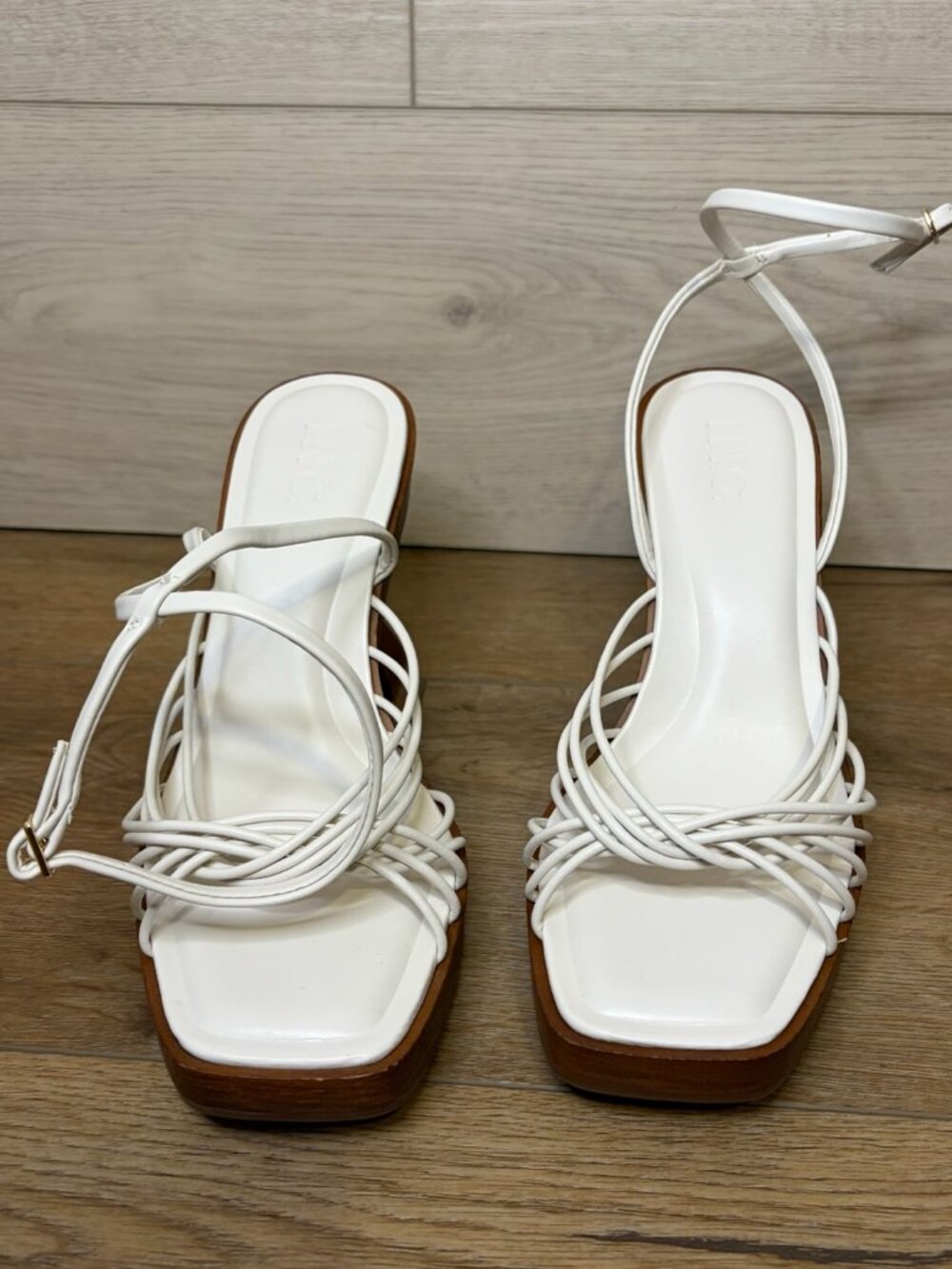 INC International Concepts Rashel Strappy Heels Creme Size 8.5M